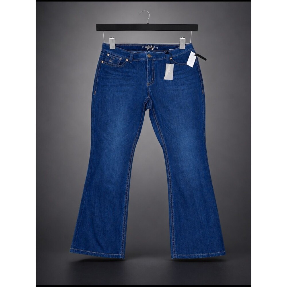 Melissa McCarthy Seven7 Classic Bootcut Stretch Denim Jeans 26W Dark Wash NWT